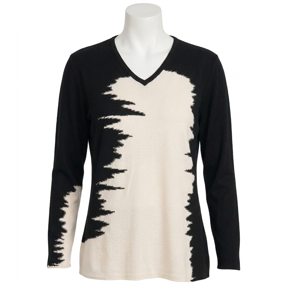 NEW STELLA CARAKASI statement sweater in black/ ivory